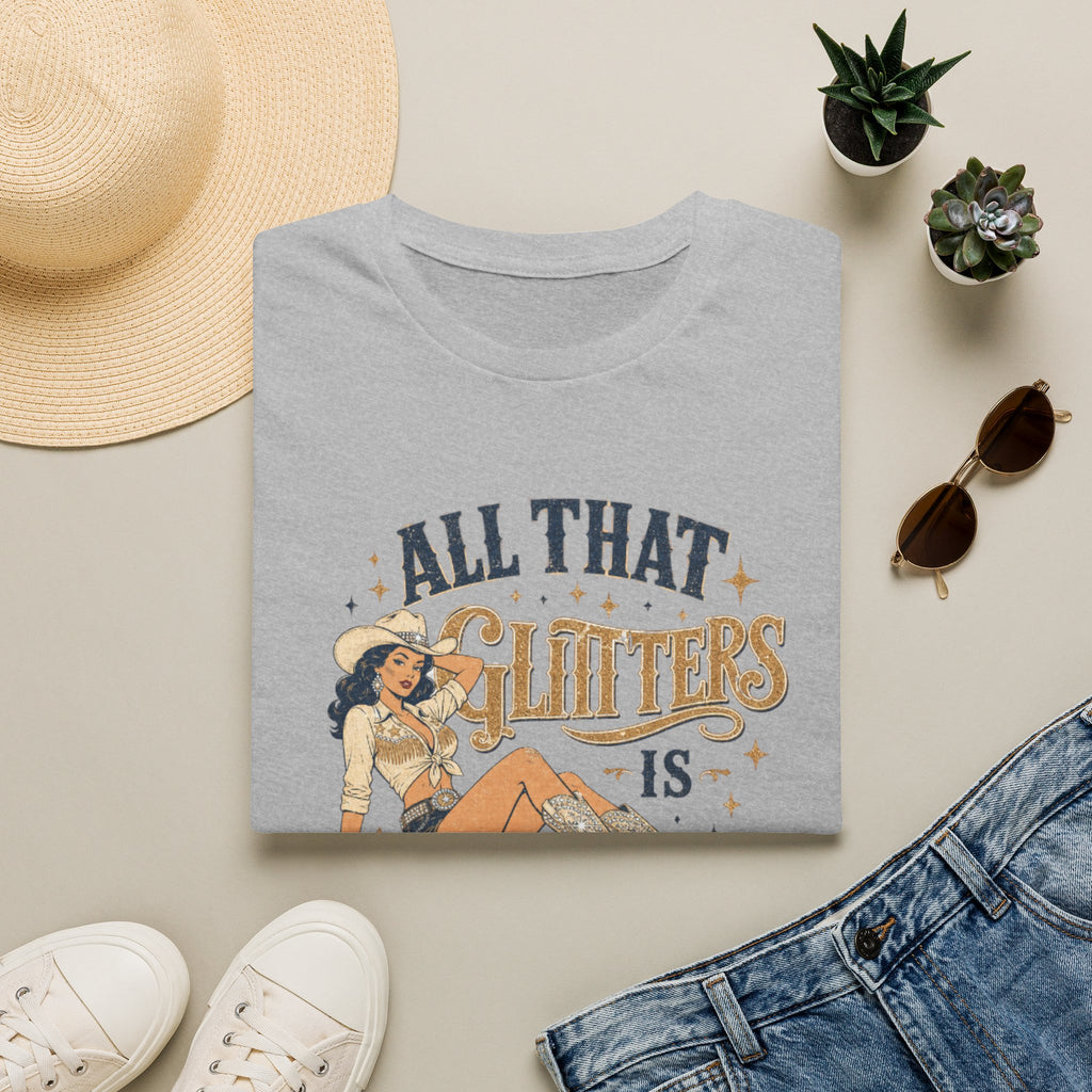 All That Glitters Is Cowgirl T-Shirt — Vintage Western Cowgirl Graphic Tee