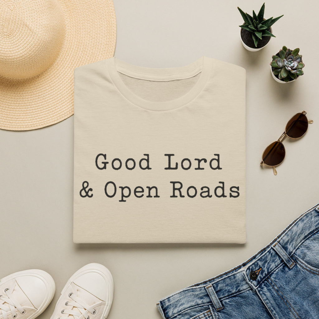Good Lord & Open Roads T‑Shirt — Cozy Travel & Faith Graphic Tee