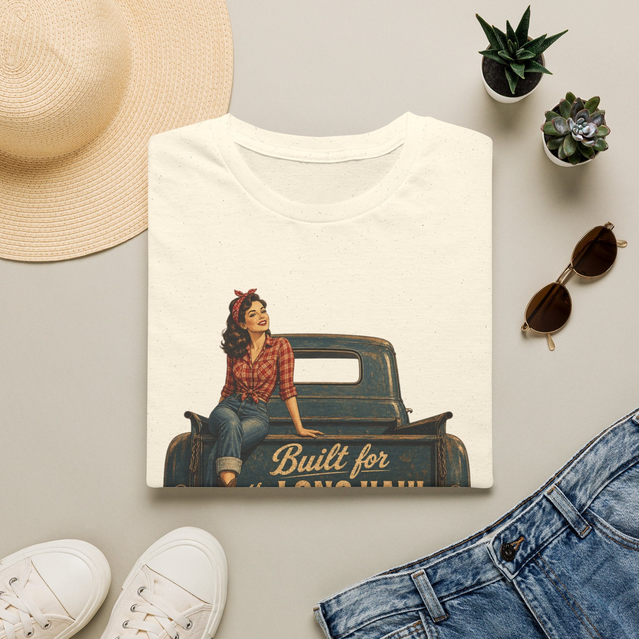 Built for the Long Haul T-Shirt — Vintage Truck & Rosie Roadtrip Tee