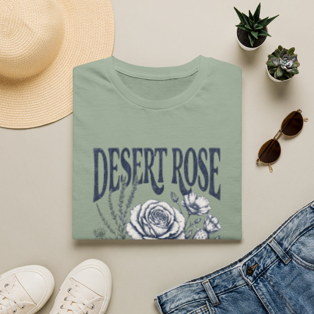 Desert Rose T-Shirt — "She Blooms in the Hardest Ground" Floral Graphic Tee