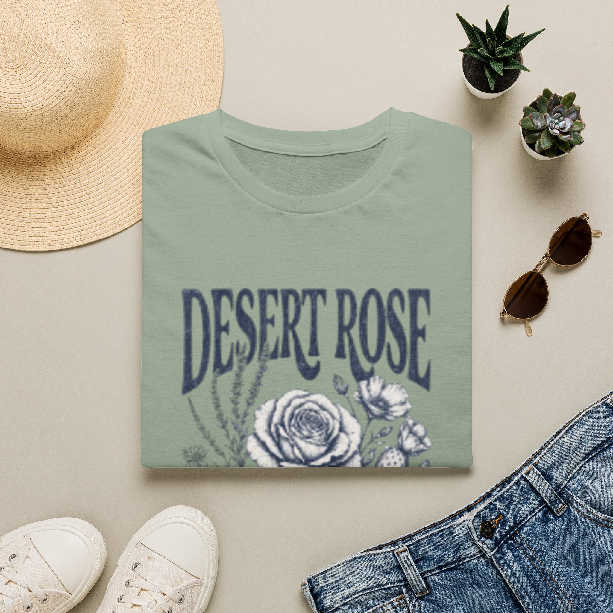 Desert Rose T-Shirt — "She Blooms in the Hardest Ground" Floral Graphic Tee
