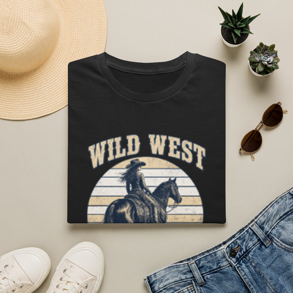 Wild West T-Shirt — Vintage Cowboy 'She Rode' Graphic