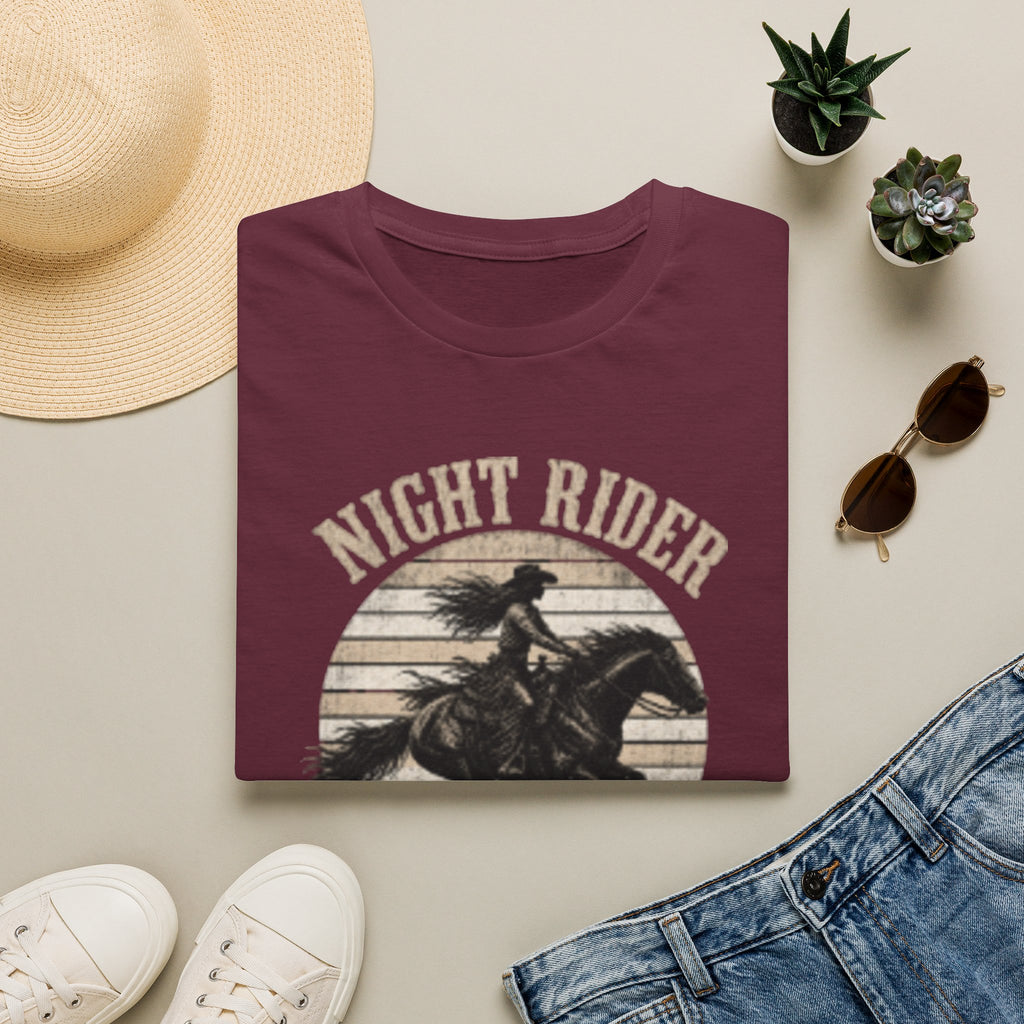 Night Rider Western Horse T-Shirt — Vintage Cowboy Equestrian Tee