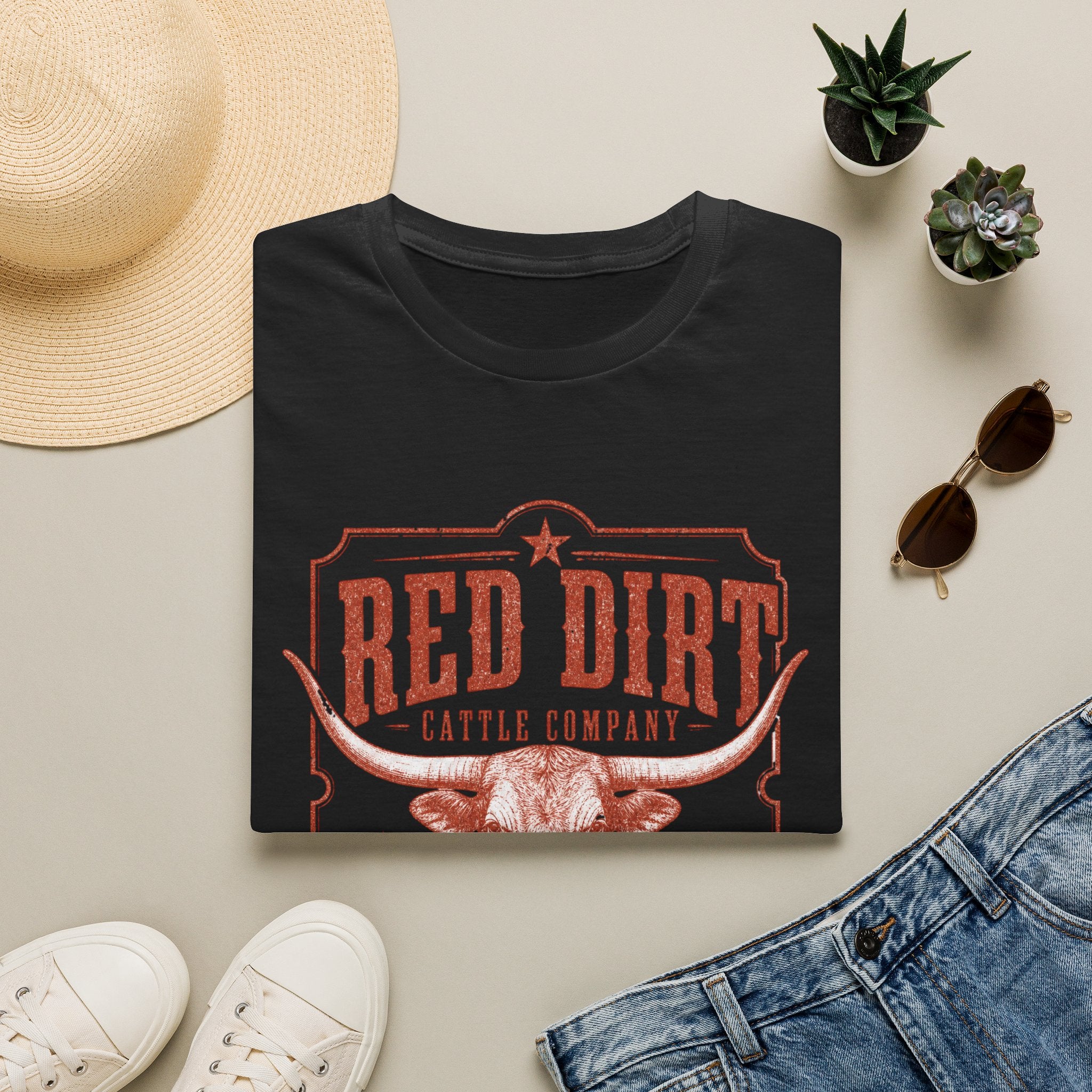 Red Dirt Cattle Company T-Shirt — Vintage Western Ranch Tee
