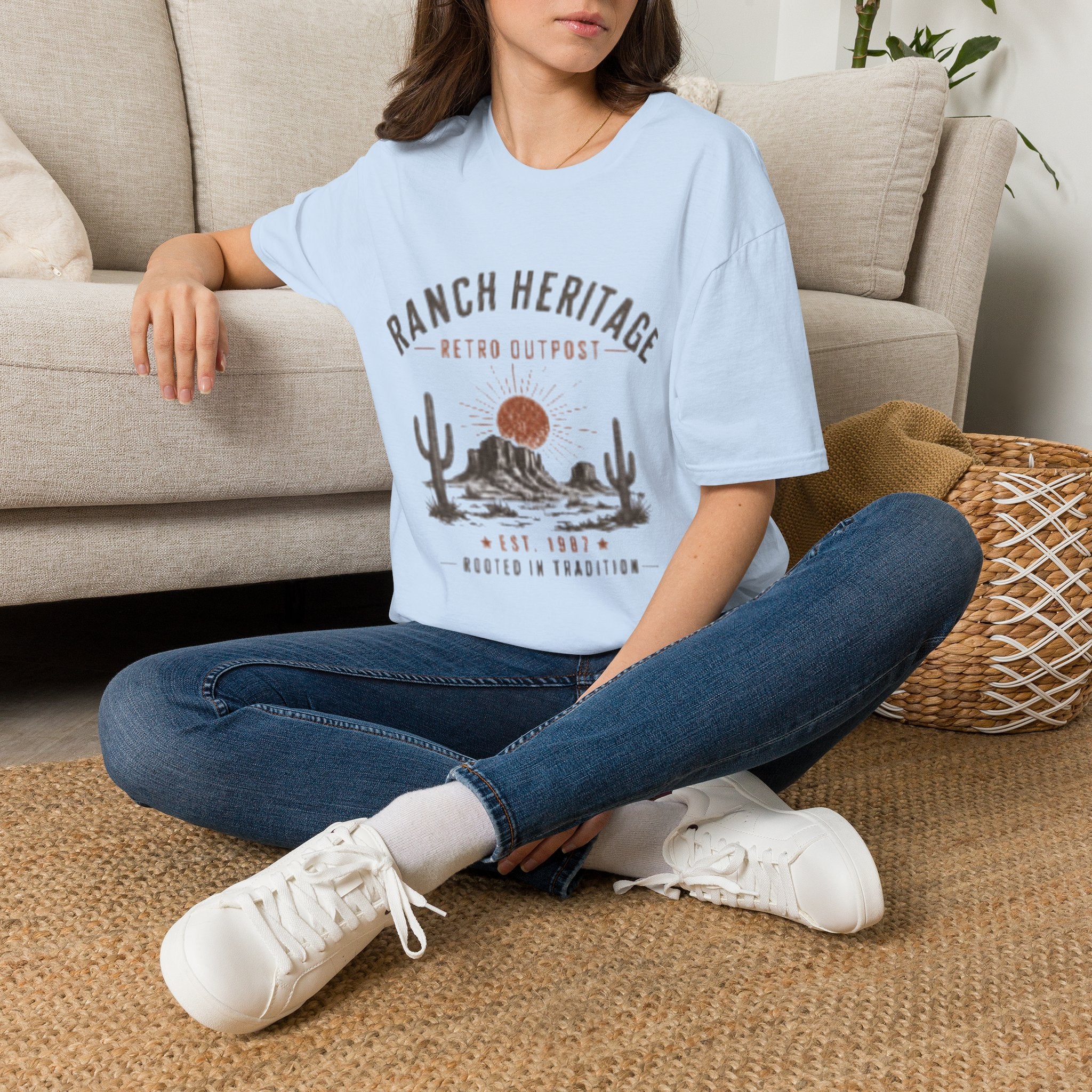 Ranch Heritage Retro Outpost T-Shirt — Desert Sunset Western Graphic Tee