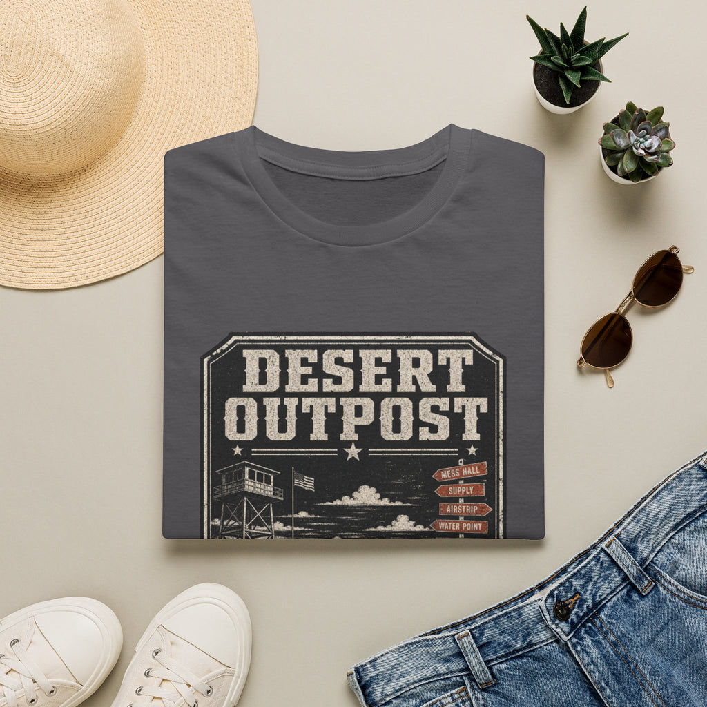 Desert Outpost T-Shirt — Retro Western 'Population: Stubborn' Graphic Tee