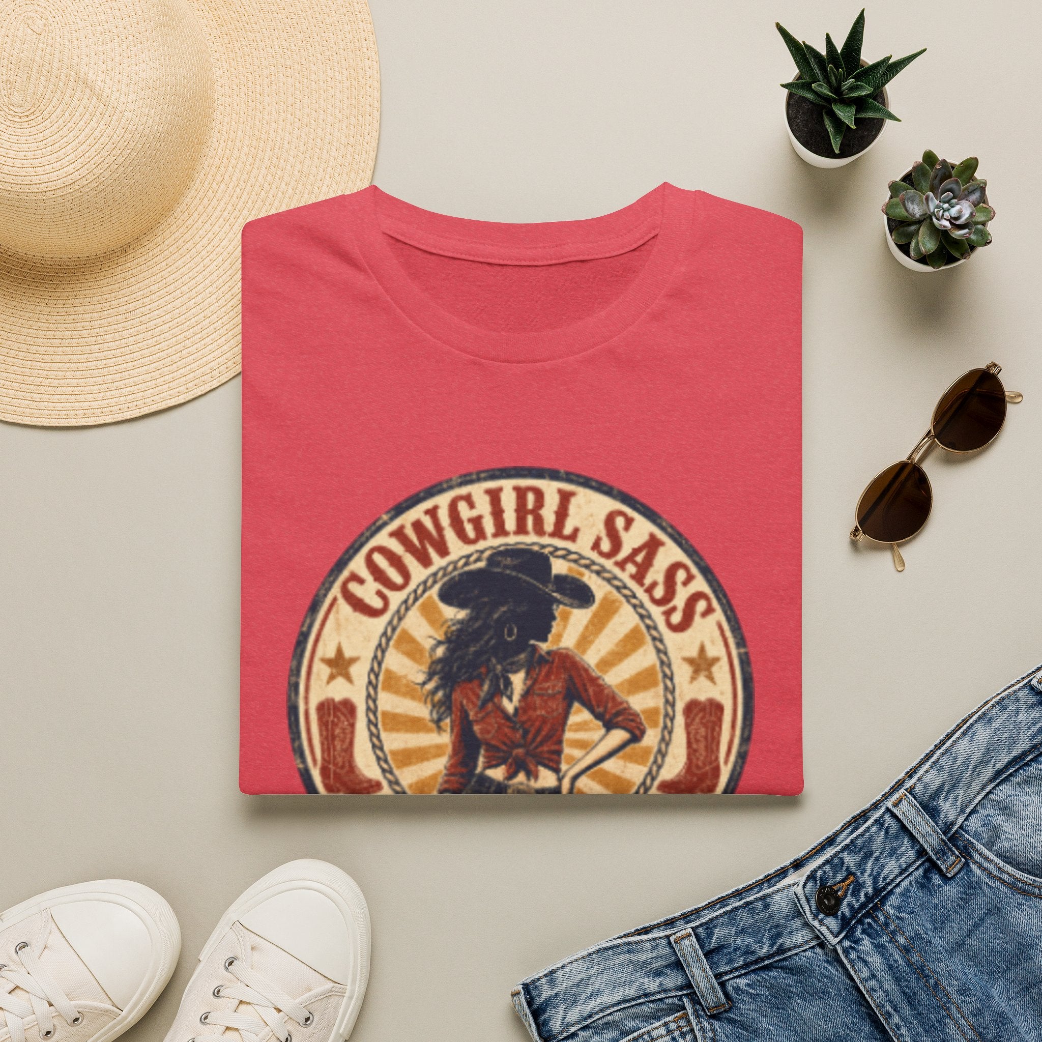 Cowgirl Sass T-Shirt — Retro Western "Handle With Caution" Graphic Tee