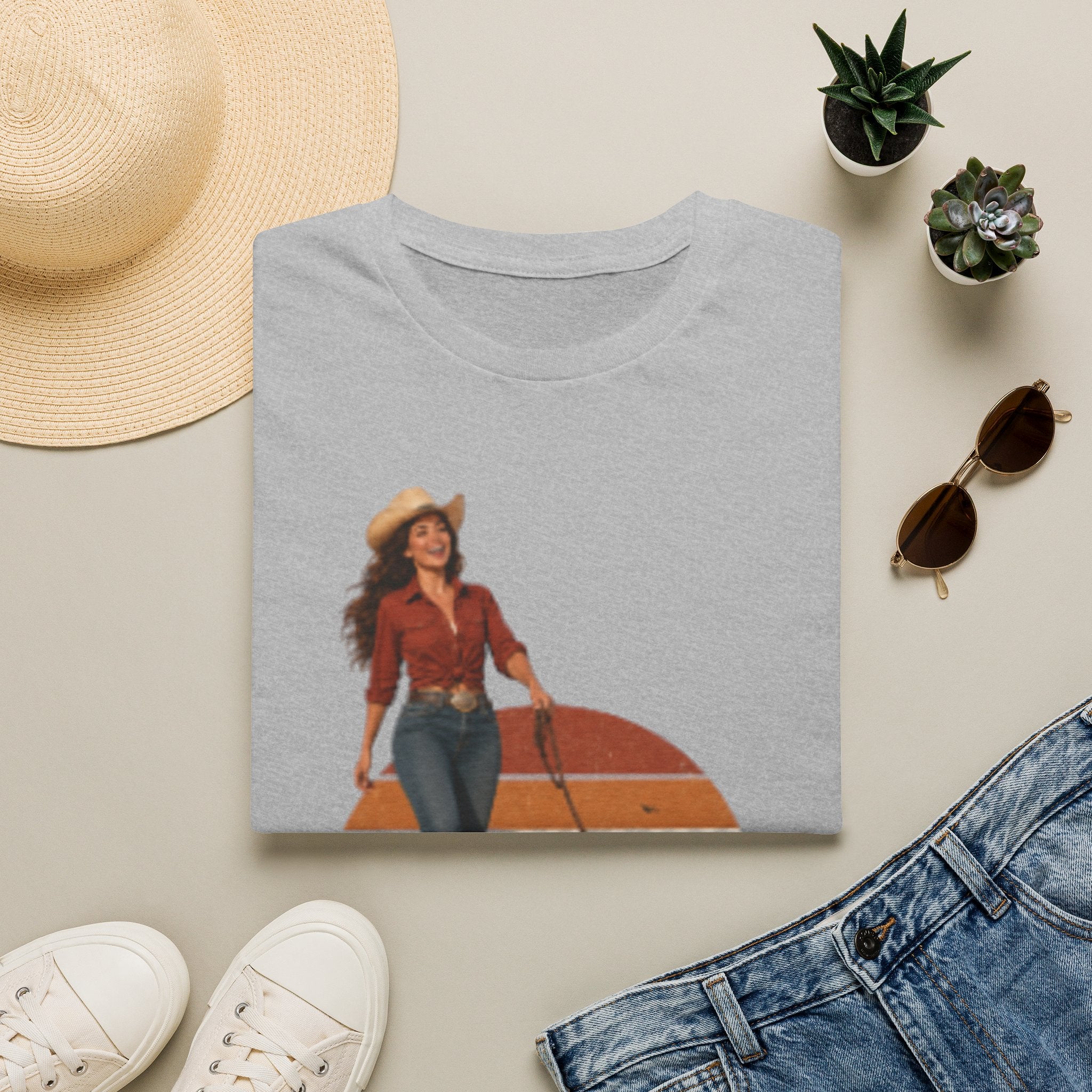 Dog Mom Western T-Shirt — Retro Cowgirl with Dog Graphic