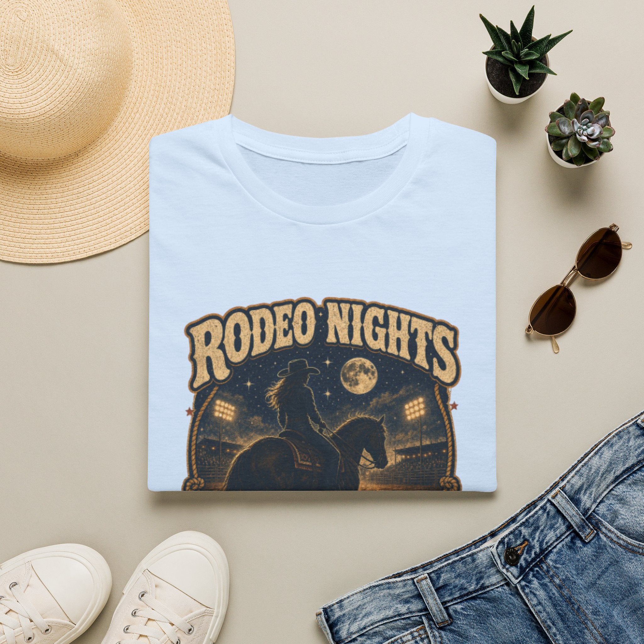Rodeo Nights T‑Shirt — Wild Hearts Never Quit Western Graphic Tee