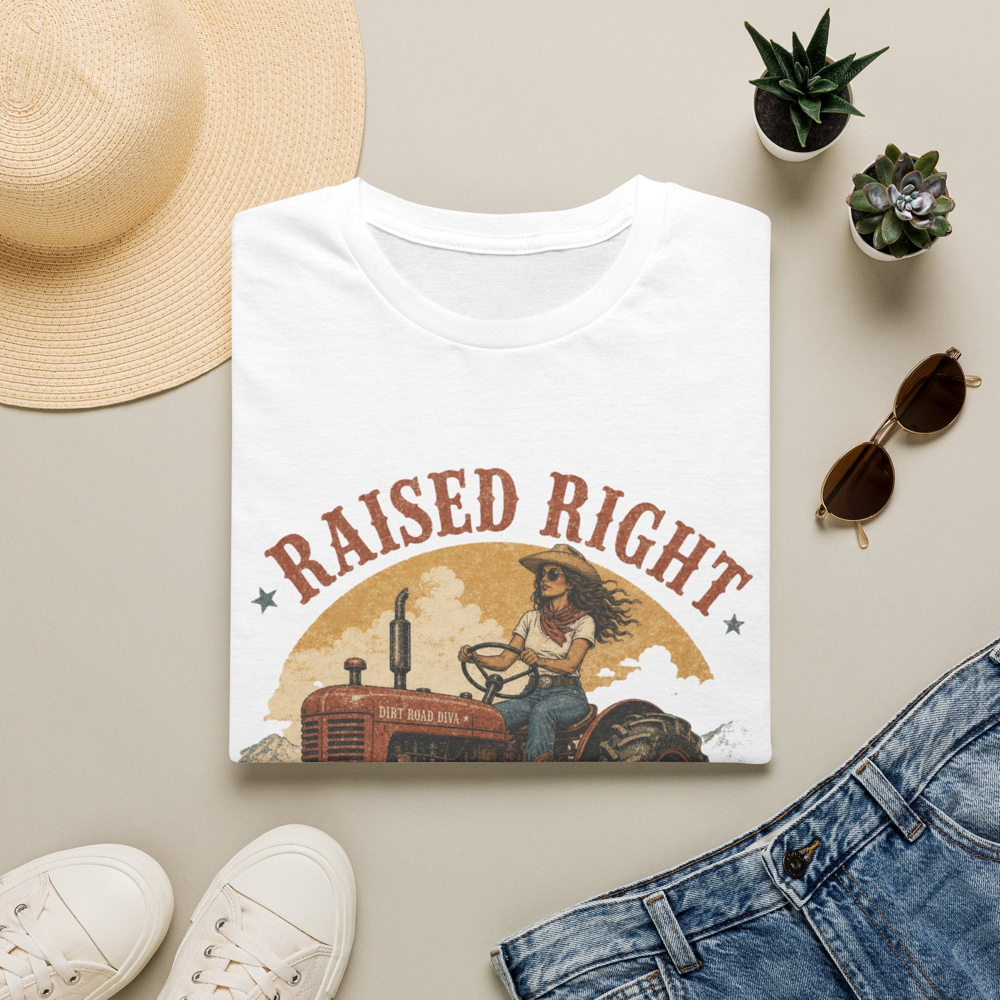 Raised Right Raised Wild Tractor T-Shirt — Vintage Country Farm Graphic Tee