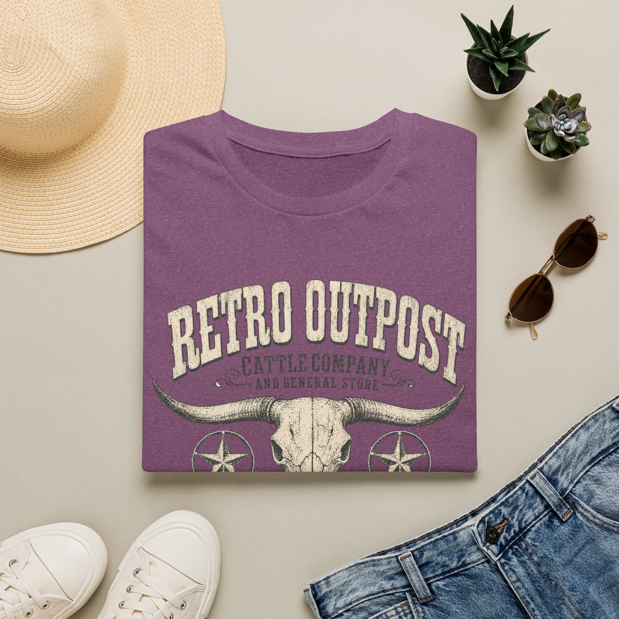 Retro Outpost T-Shirt — Vintage Cattle Company Skull Design