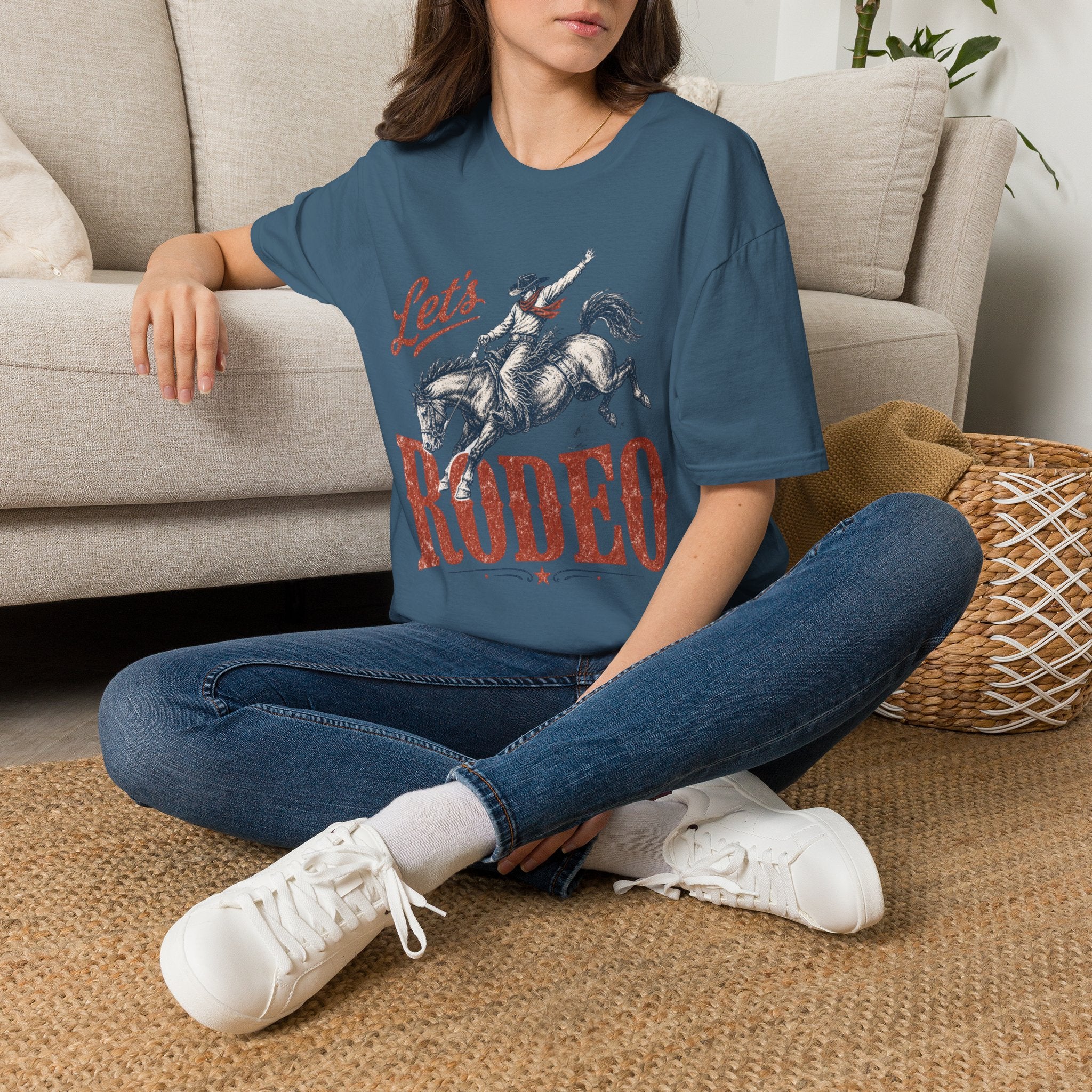 Let's Rodeo T‑Shirt — Vintage Bucking Bronco Western Graphic Tee