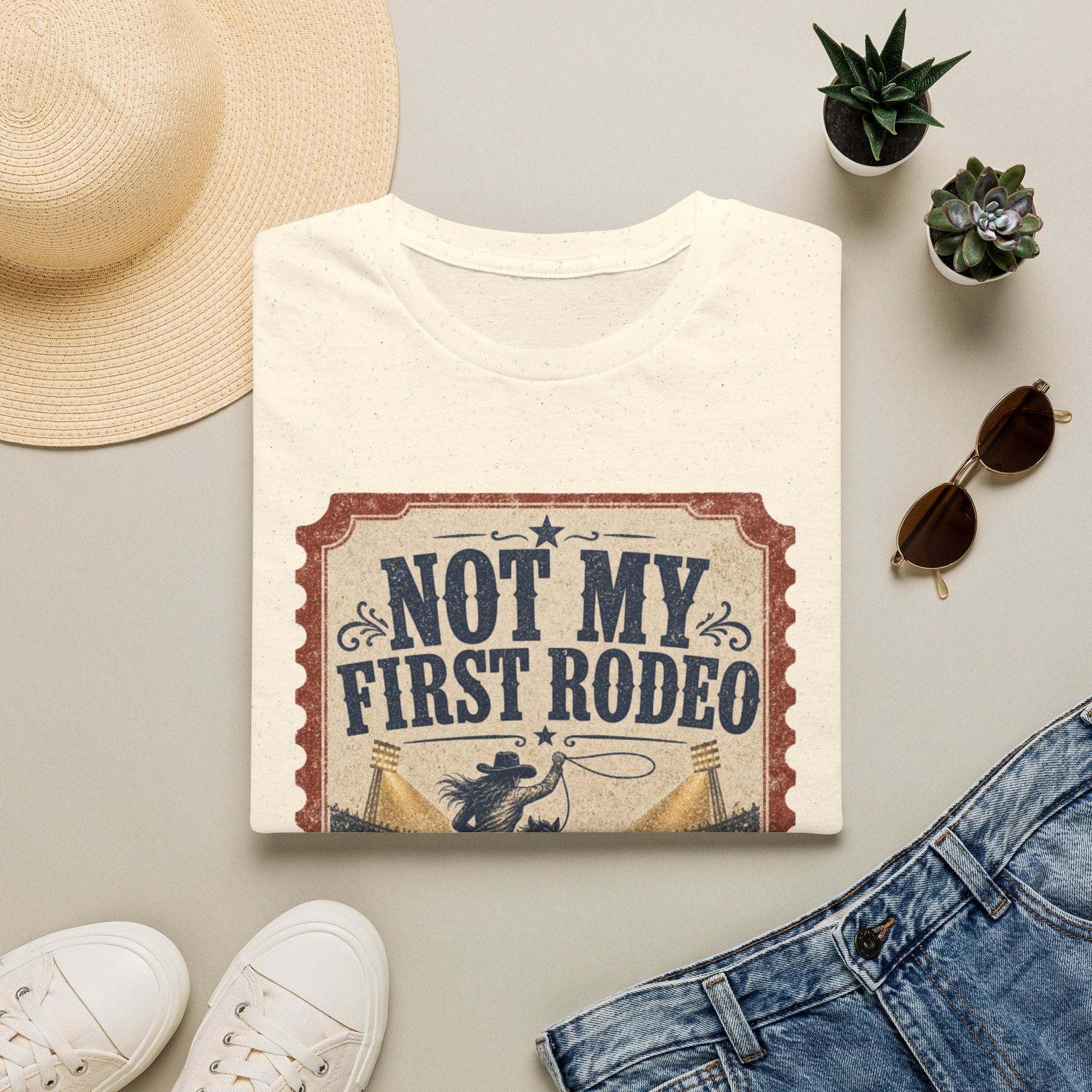 Not My First Rodeo T-Shirt — Vintage Western Rodeo Tee
