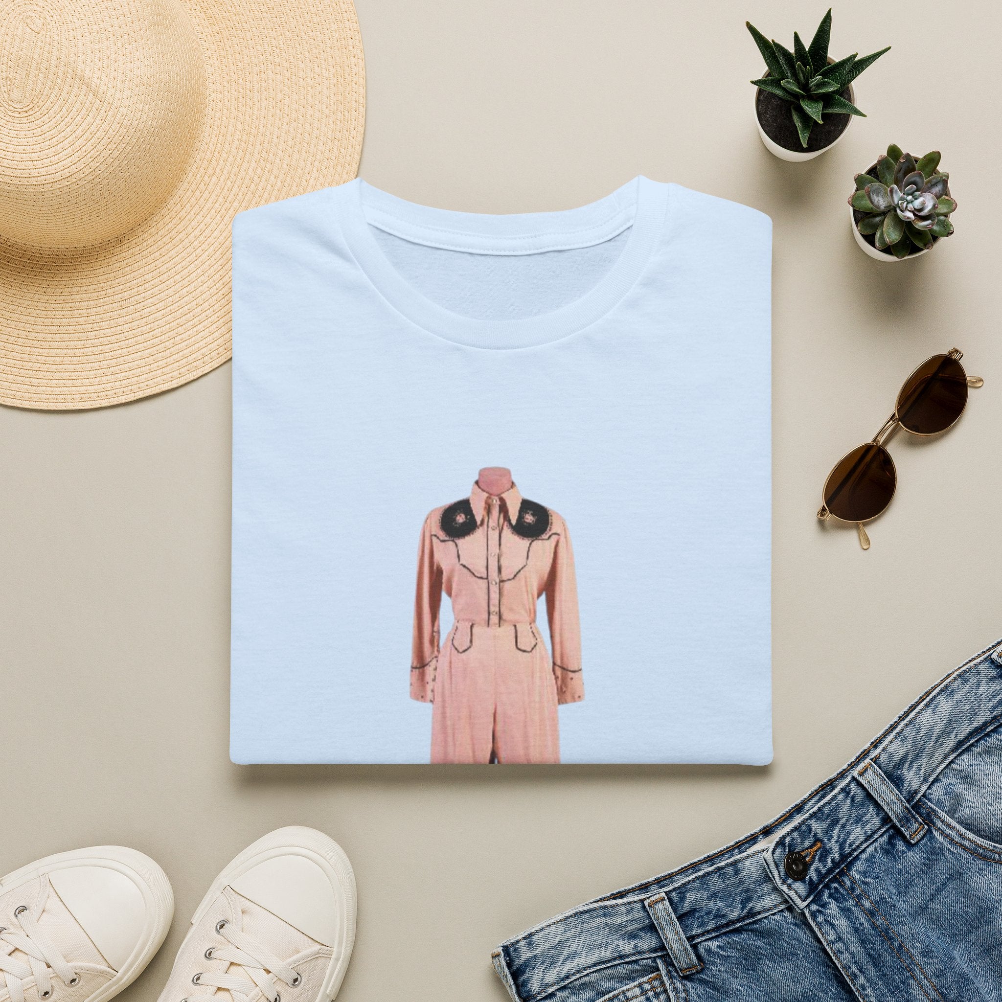 Retro Pink Western Jumpsuit Tee