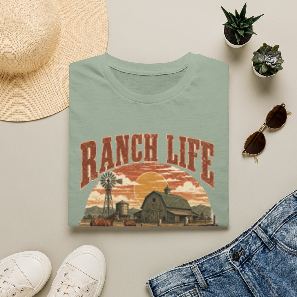 Ranch Life T-Shirt — 'Born This Way' Vintage Farm Sunset Tee