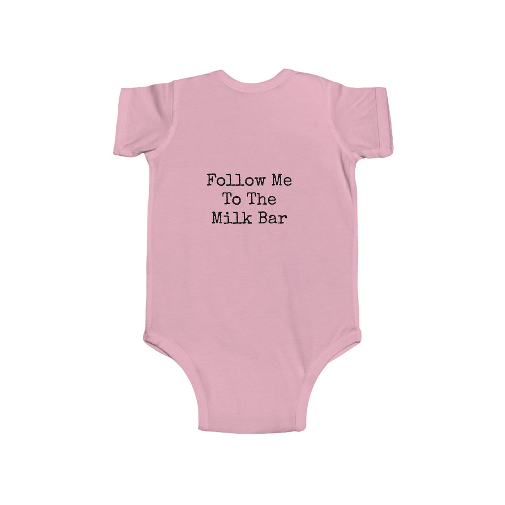 Infant Bodysuit – “Little Desert Wanderer” Front & “Follow Me To The Milk Bar” Back Baby Onesie (Cute Western Nursery Gift)