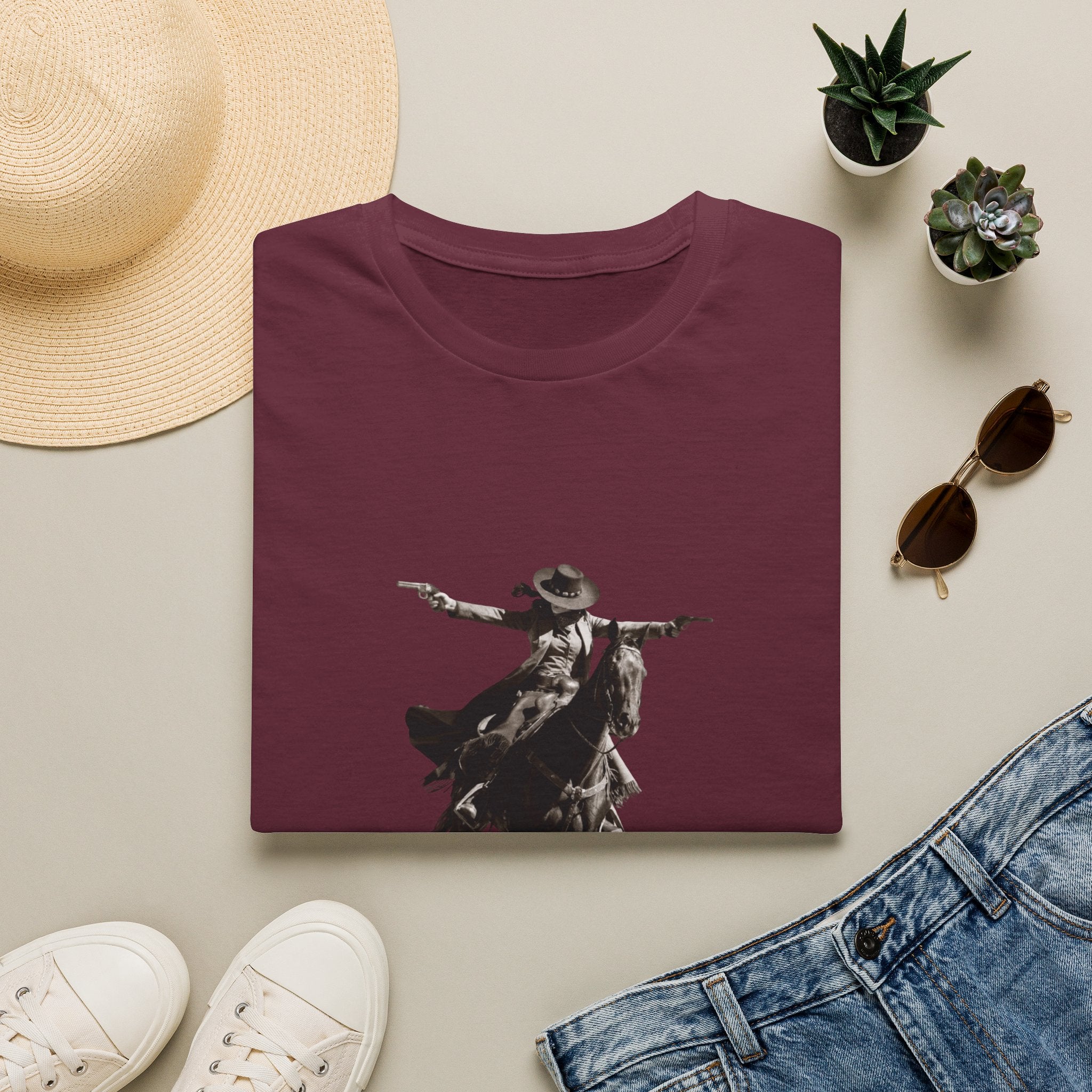 Cowgirl Rider T‑Shirt — Vintage Western Rodeo Print
