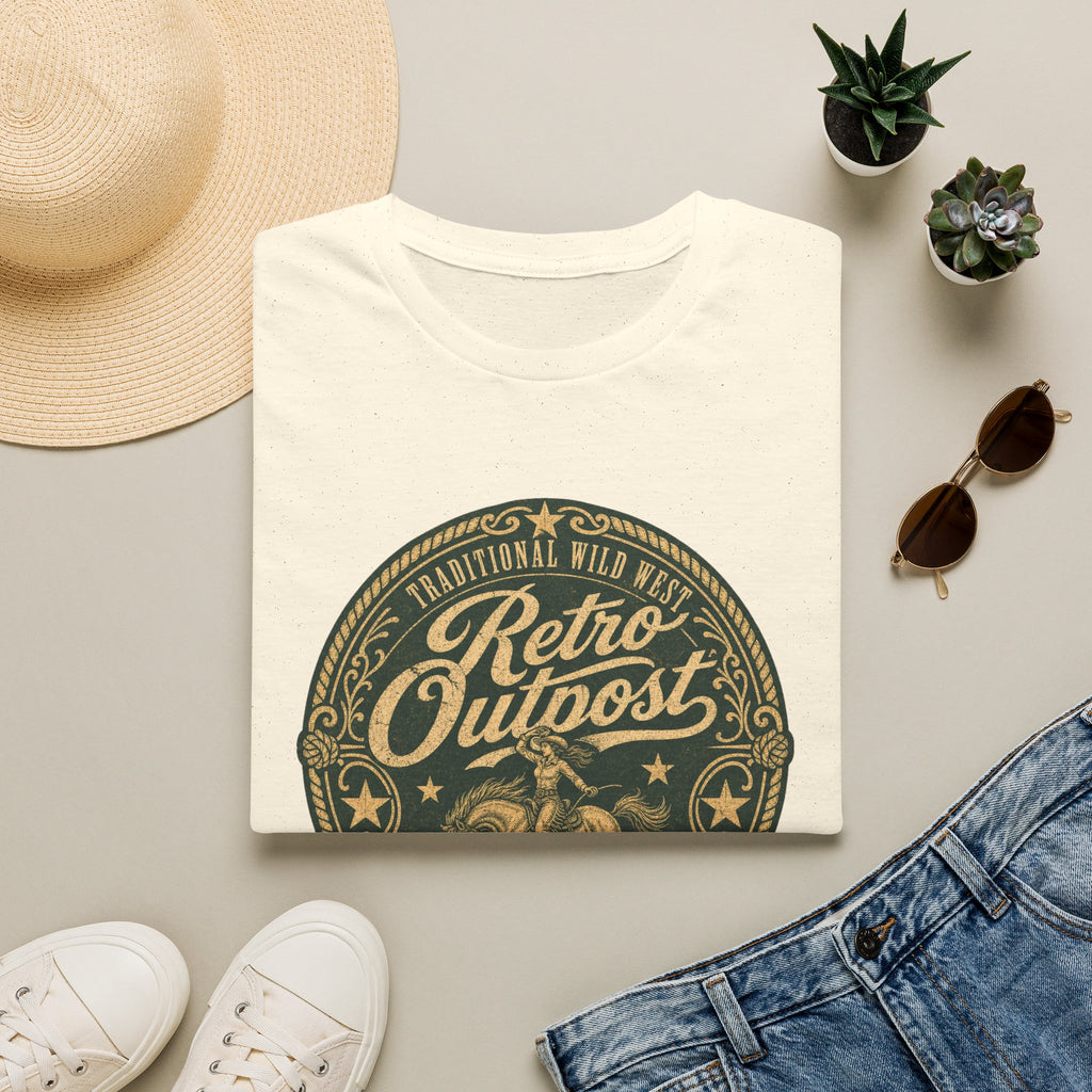 Retro Outpost T‑Shirt — Vintage Wild West Badge Graphic