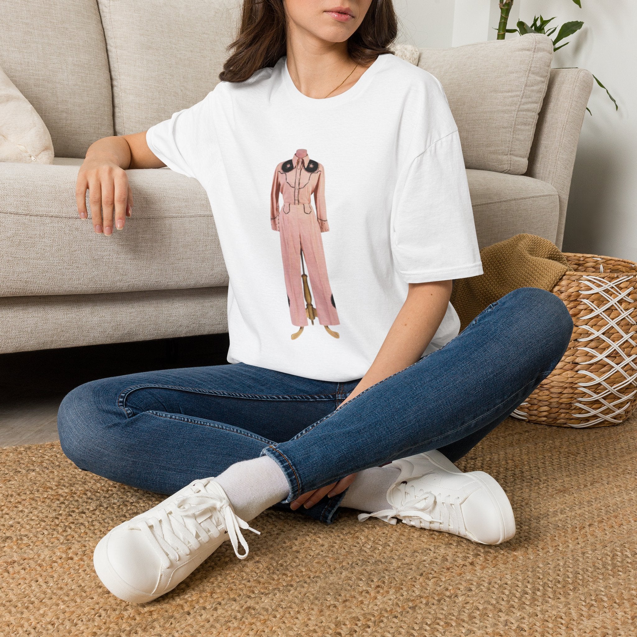 Retro Pink Western Jumpsuit Tee