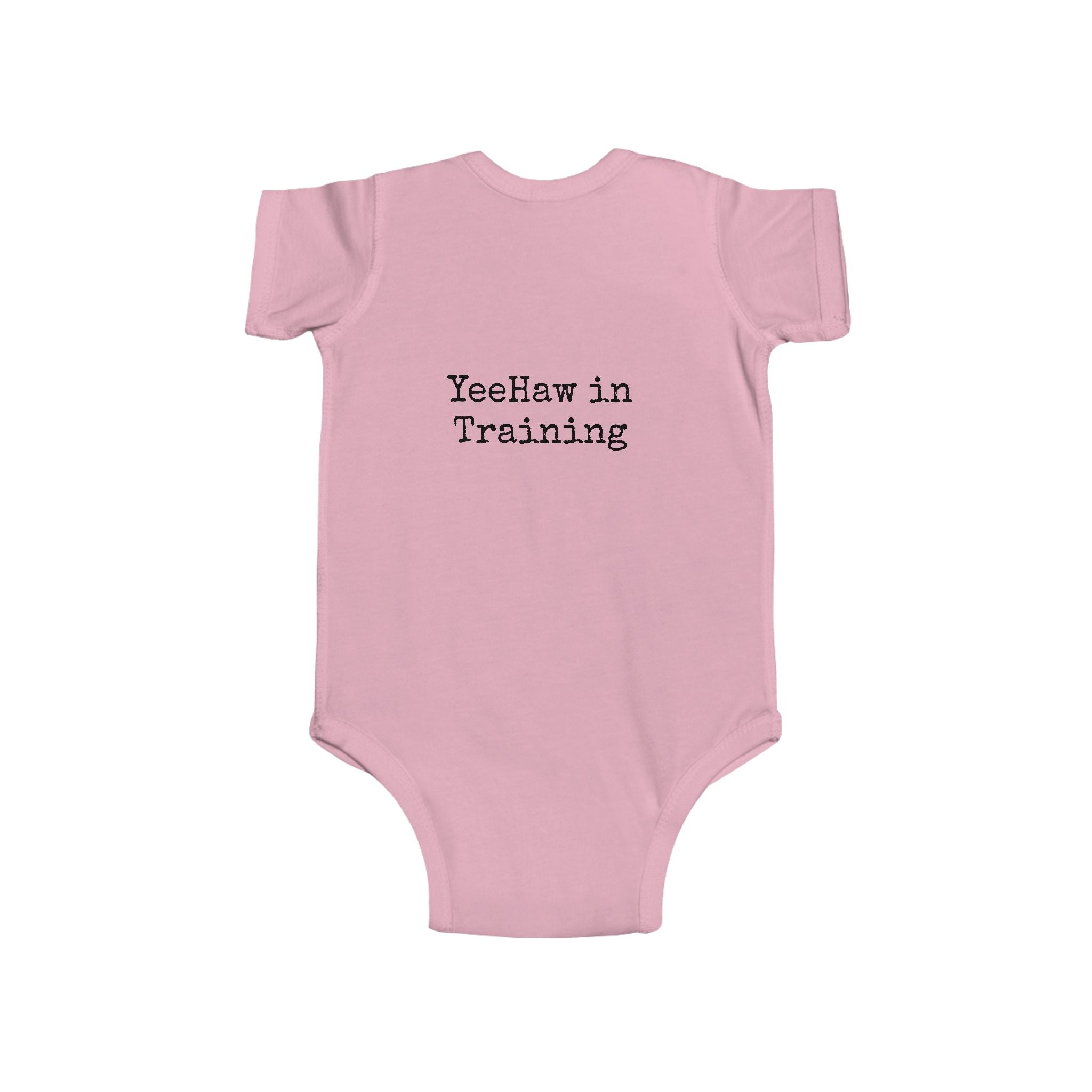 Infant Bodysuit – 'YeeHaw in Training' Western Baby Romper with Highland Heifer Graphic