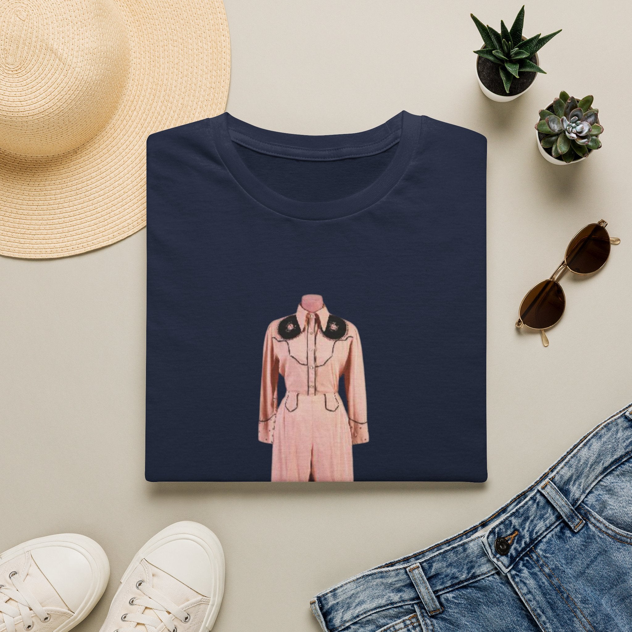 Retro Pink Western Jumpsuit Tee