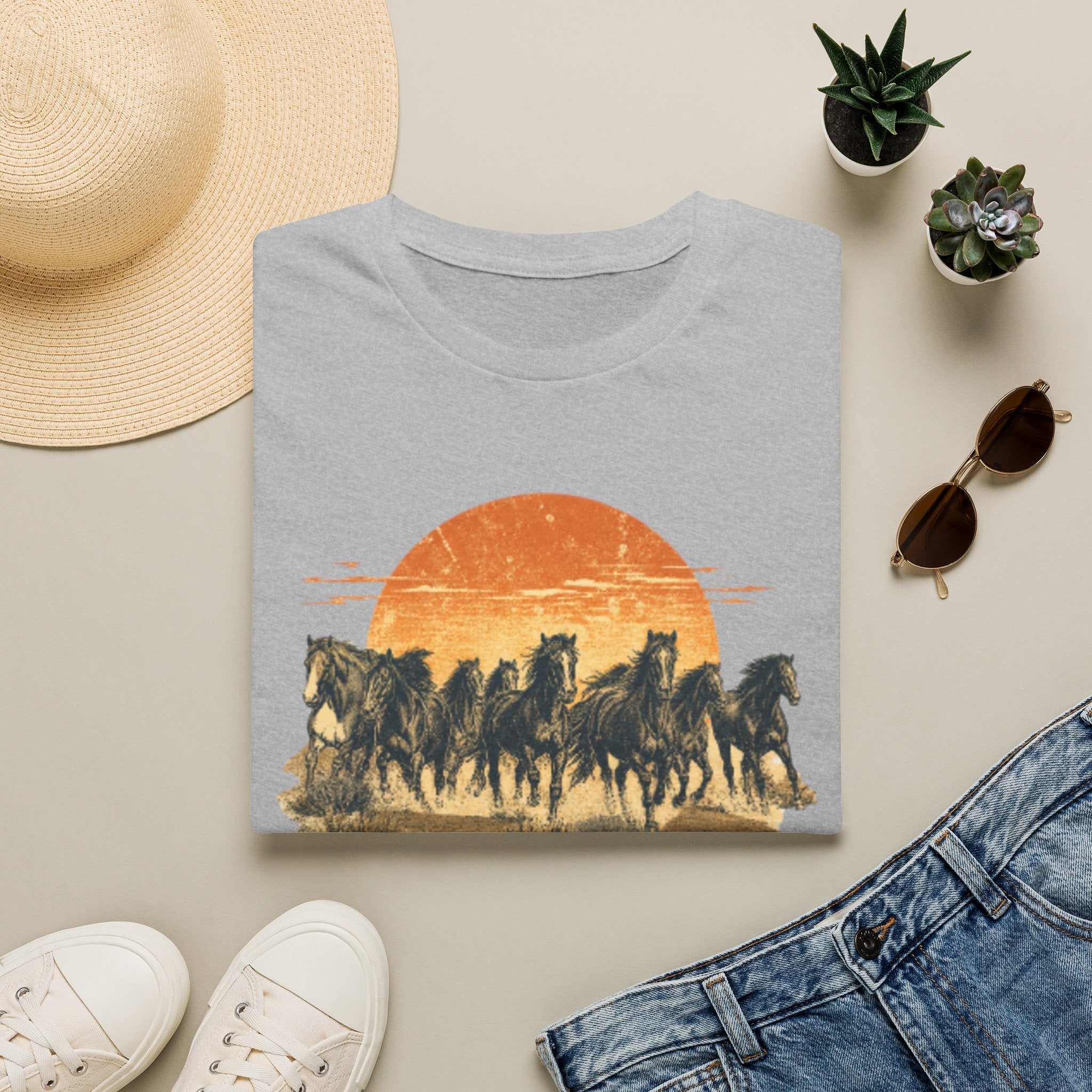 Sunset Mustang T-Shirt — Wild Horse Graphic Tee