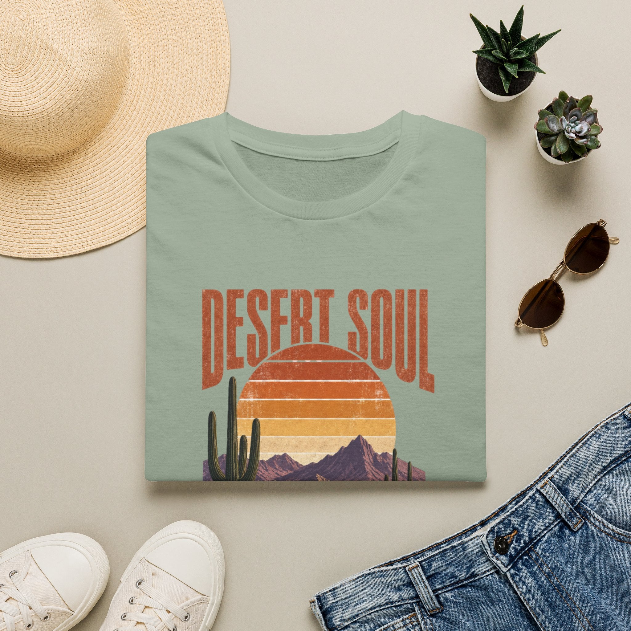Desert Soul T‑Shirt — Vintage Sunset Cactus Tee