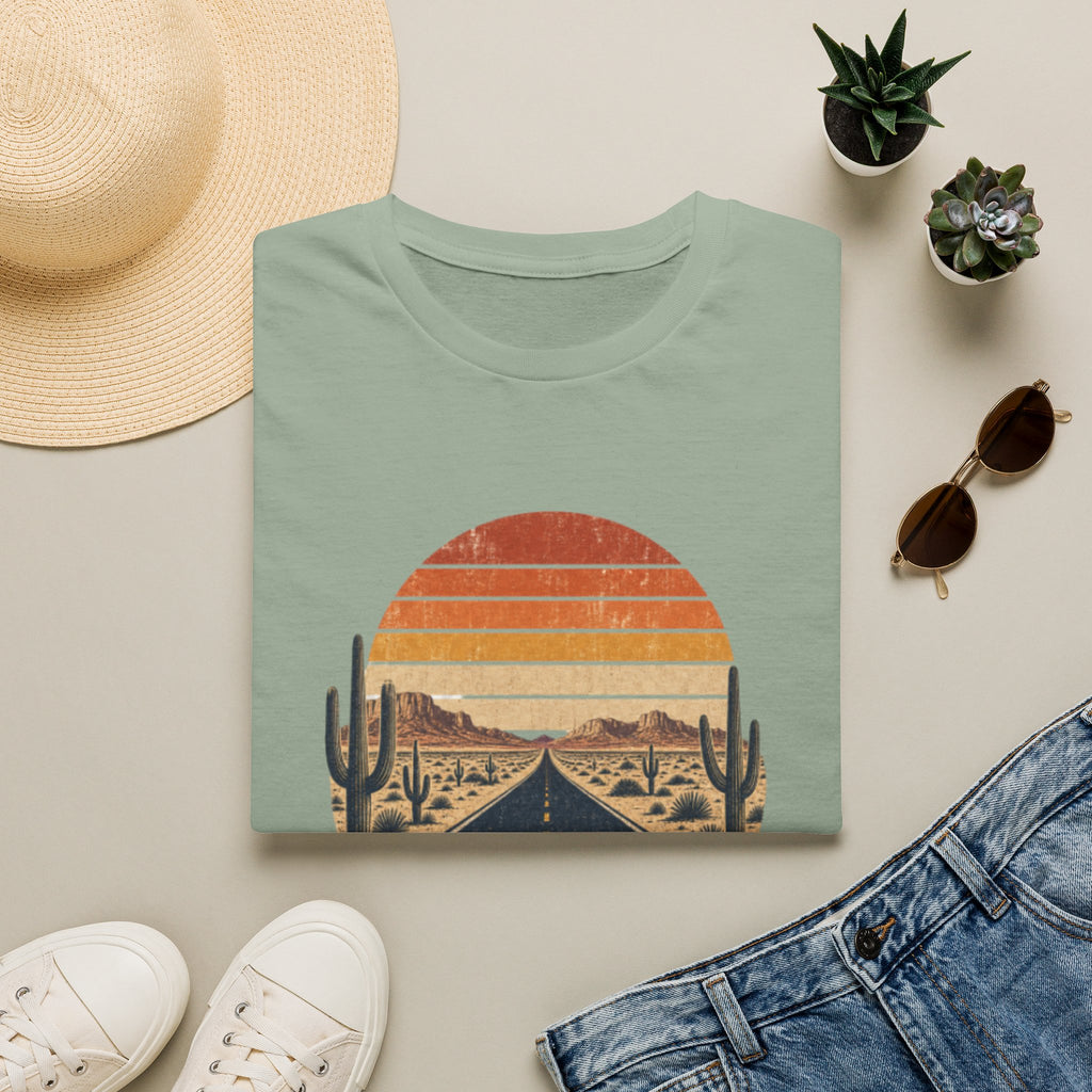 Road Trip T‑Shirt — 'Nowhere and Everywhere' Vintage Desert Sunset Tee