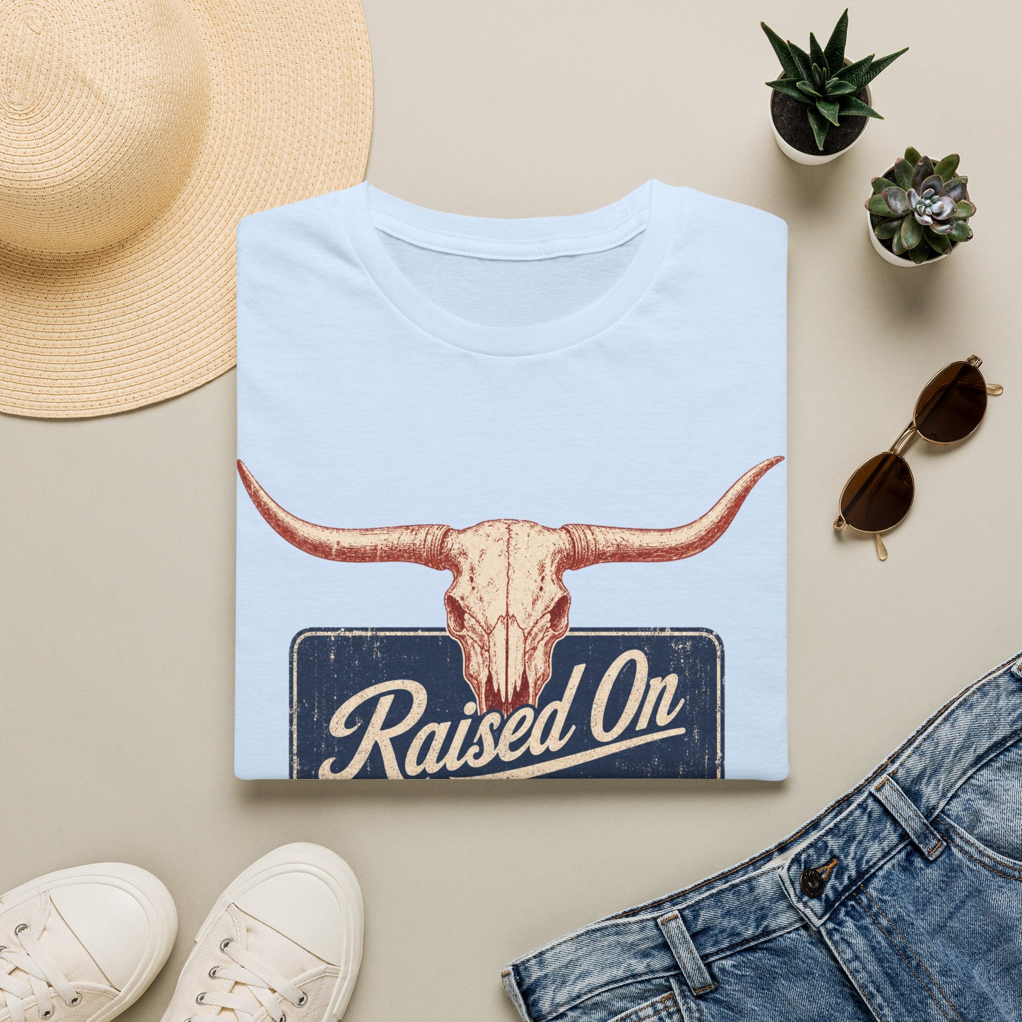 Raised On 80s Country T-Shirt — Vintage Longhorn Western Tee