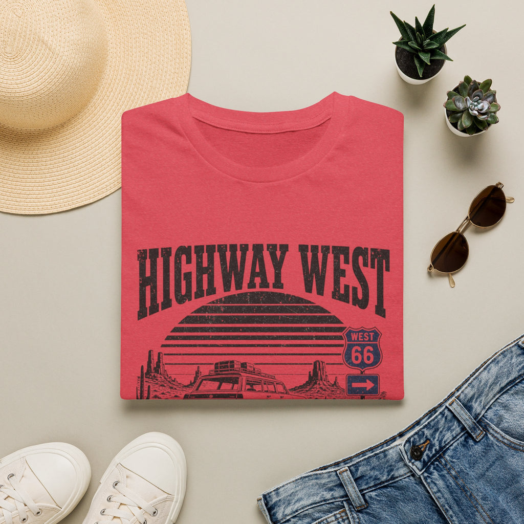 Highway West T-Shirt — 'Miles of Nowhere' Vintage Route 66 Road Trip Tee