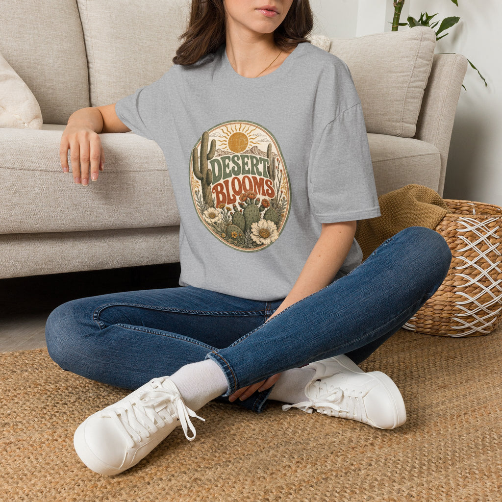 Desert Blooms T-Shirt — Vintage Southwestern Cactus Floral Graphic