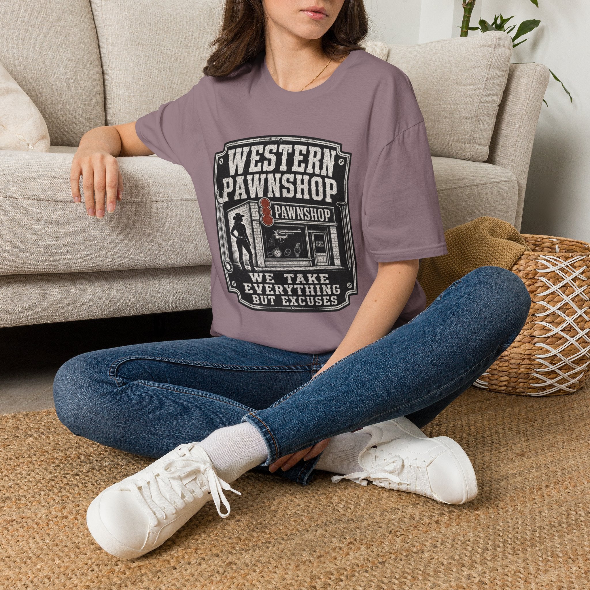 Western Pawnshop T-Shirt — Vintage Wild West Pawnshop Graphic Tee