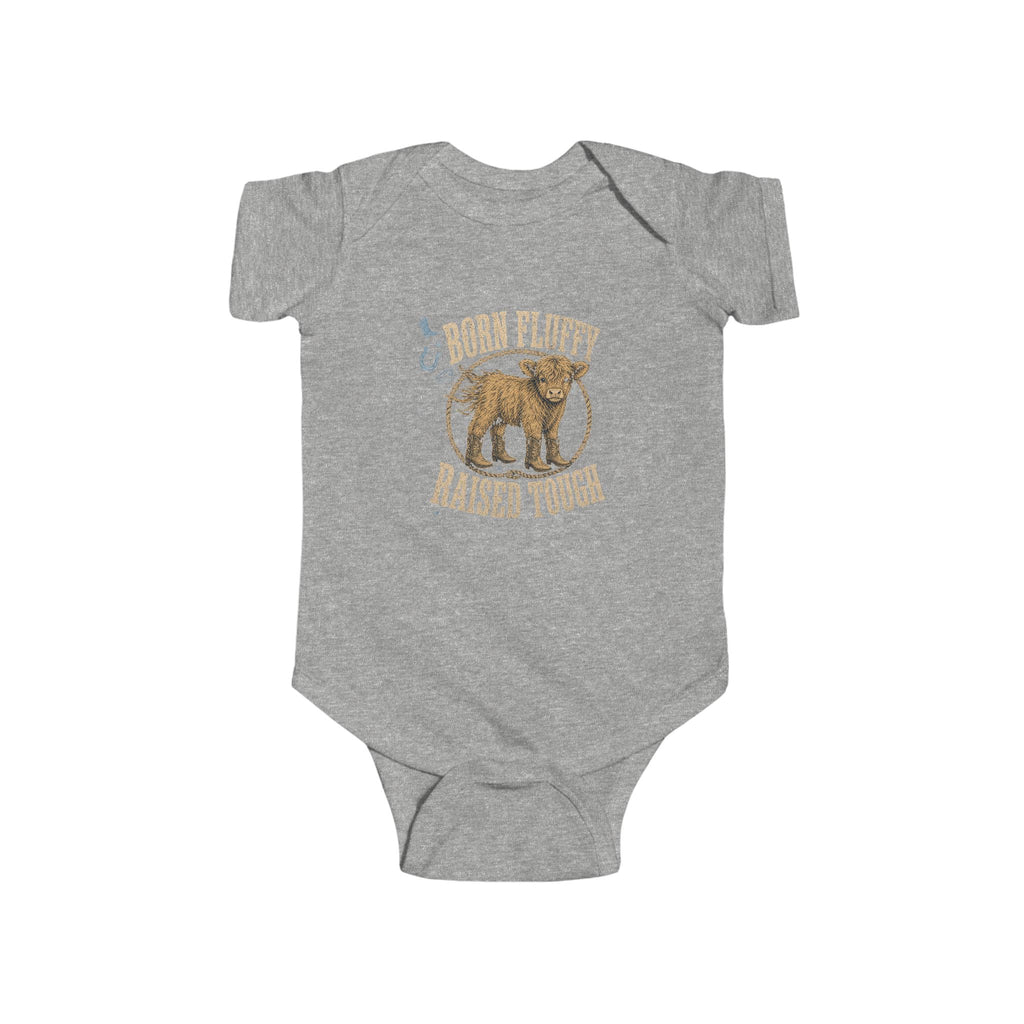 Born Fluffy Raised Tough Baby Bodysuit — Cute Bear Infant Onesie
