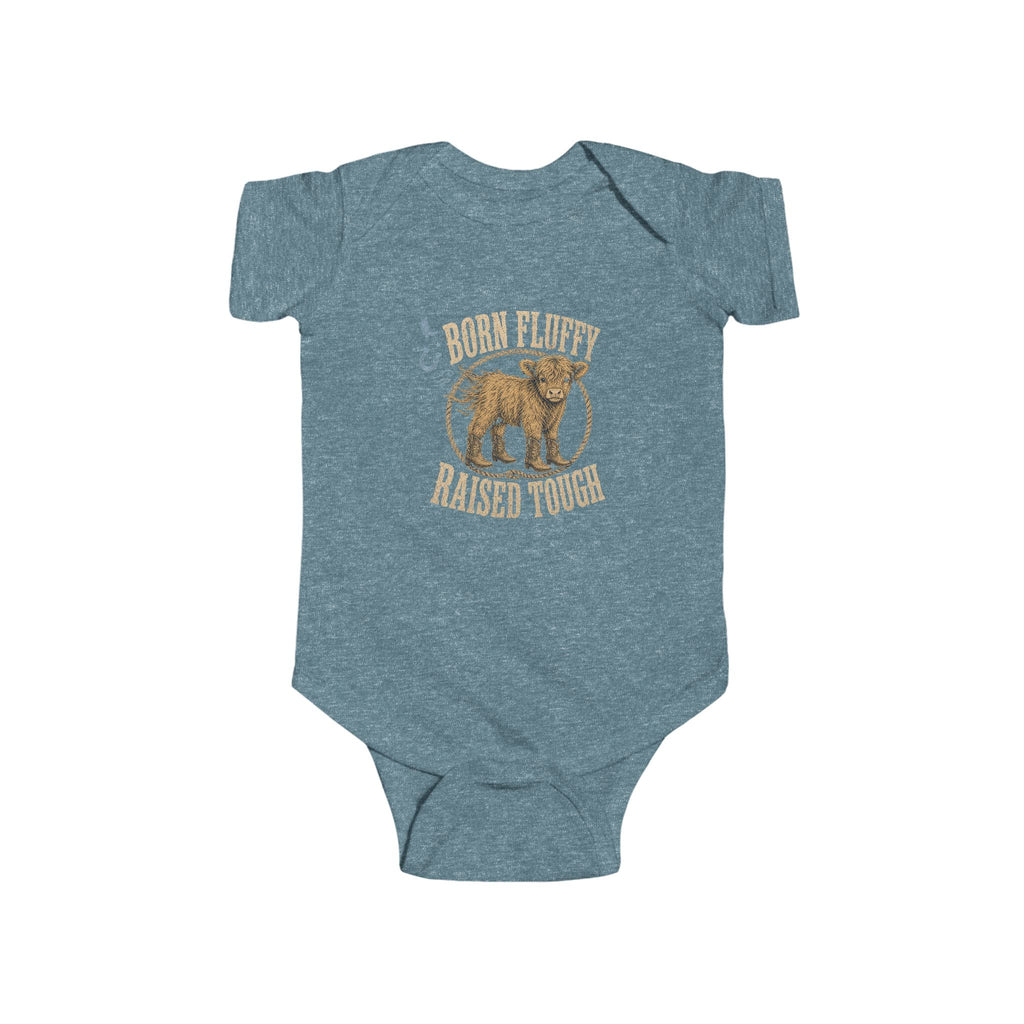 Born Fluffy Raised Tough Baby Bodysuit — Cute Bear Infant Onesie