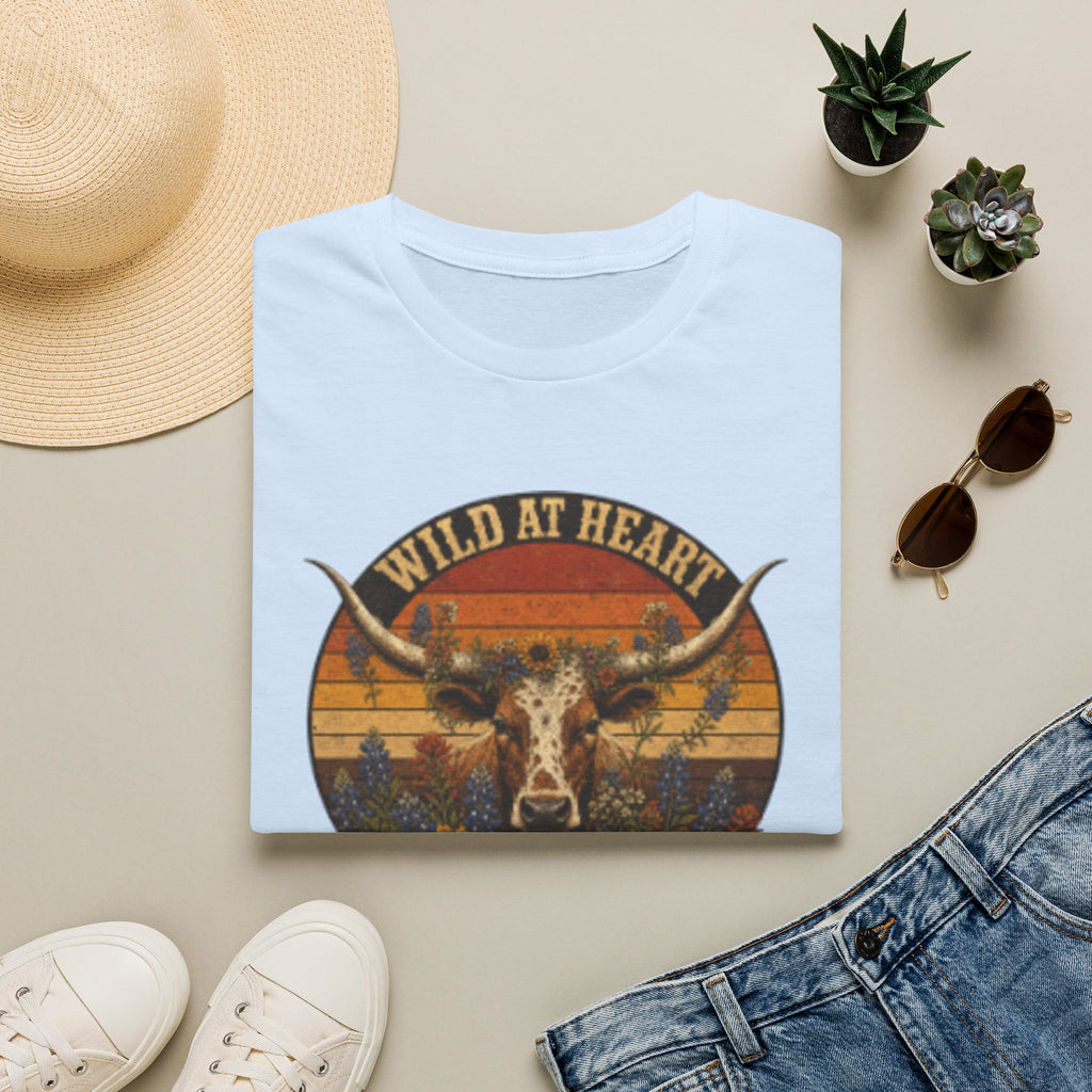 Wild At Heart Texas Born T-Shirt — Vintage Longhorn Graphic