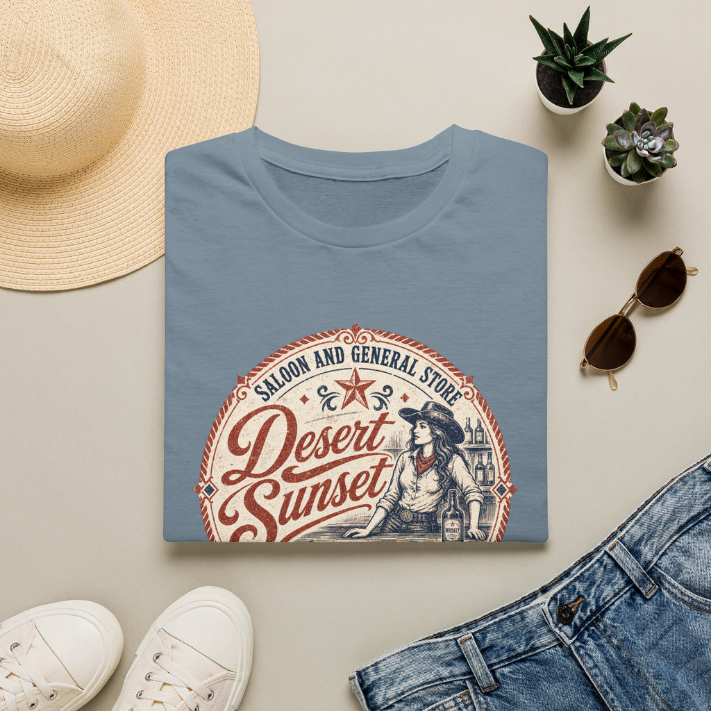 Desert Sunset Saloon T-Shirt — Vintage Western Cowgirl Graphic Tee