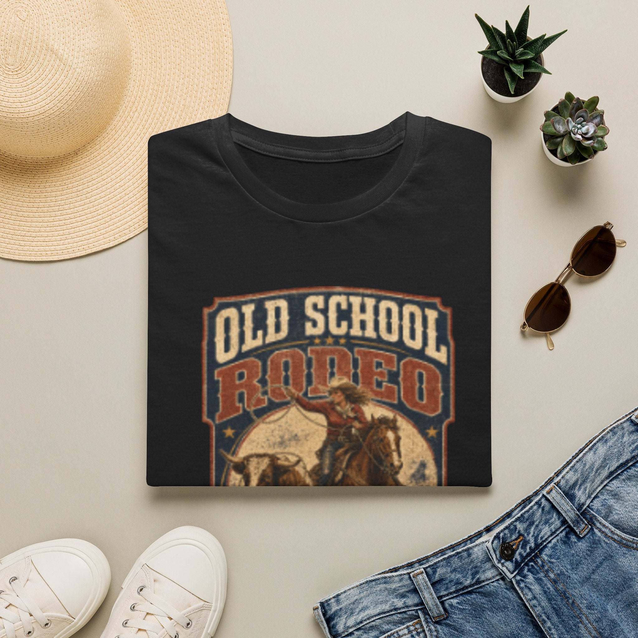 Old School Rodeo T‑Shirt — Vintage Cowboy Bull Riding Graphic