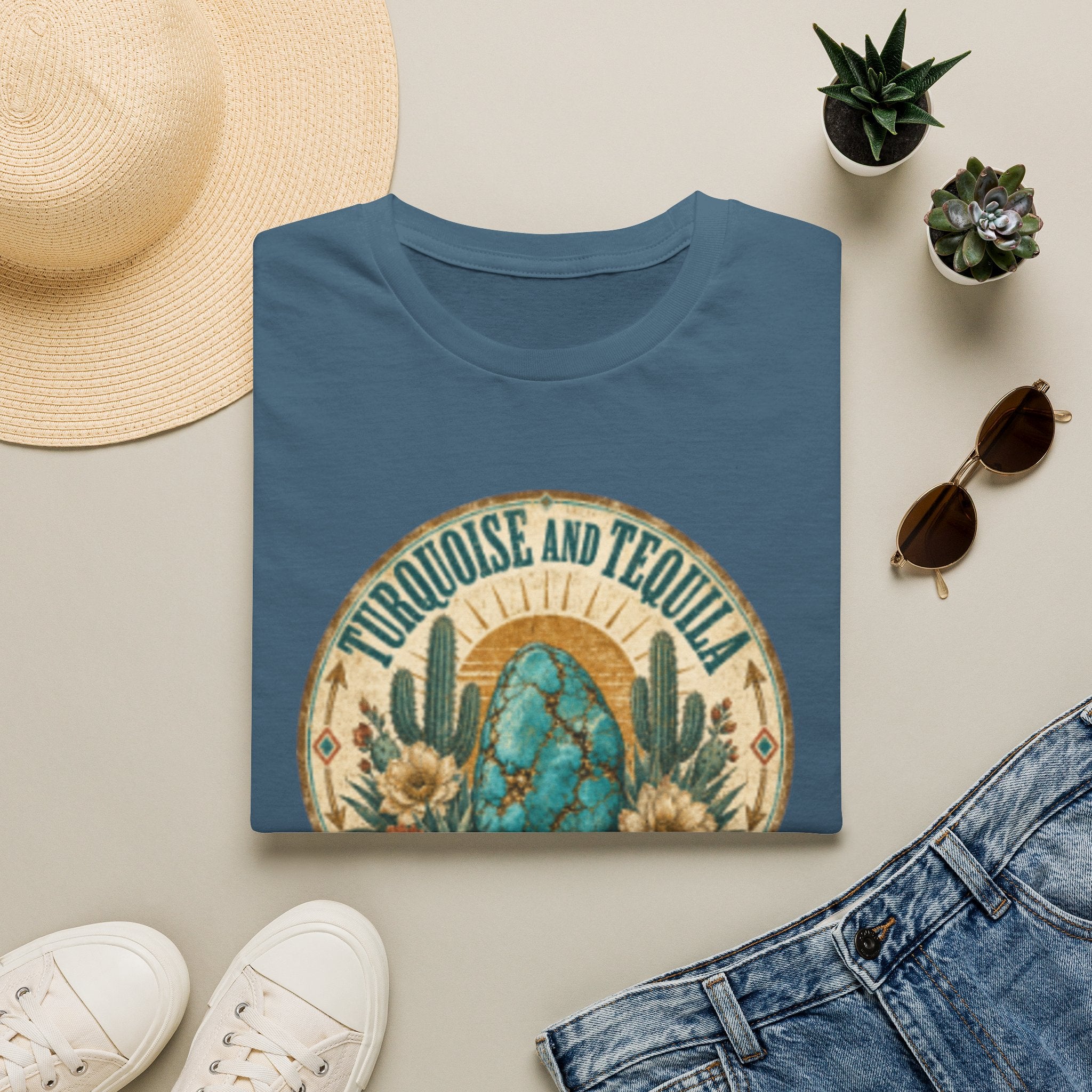 Turquoise & Tequila T-Shirt — Good for the Soul Desert Cactus Graphic