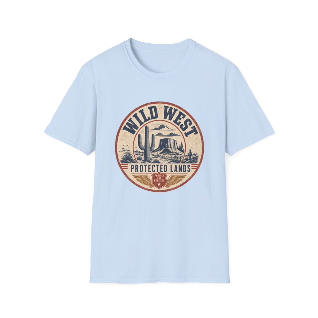 Wild West Vintage T-Shirt — "Wild West Protected Lands" Desert Cactus Graphic