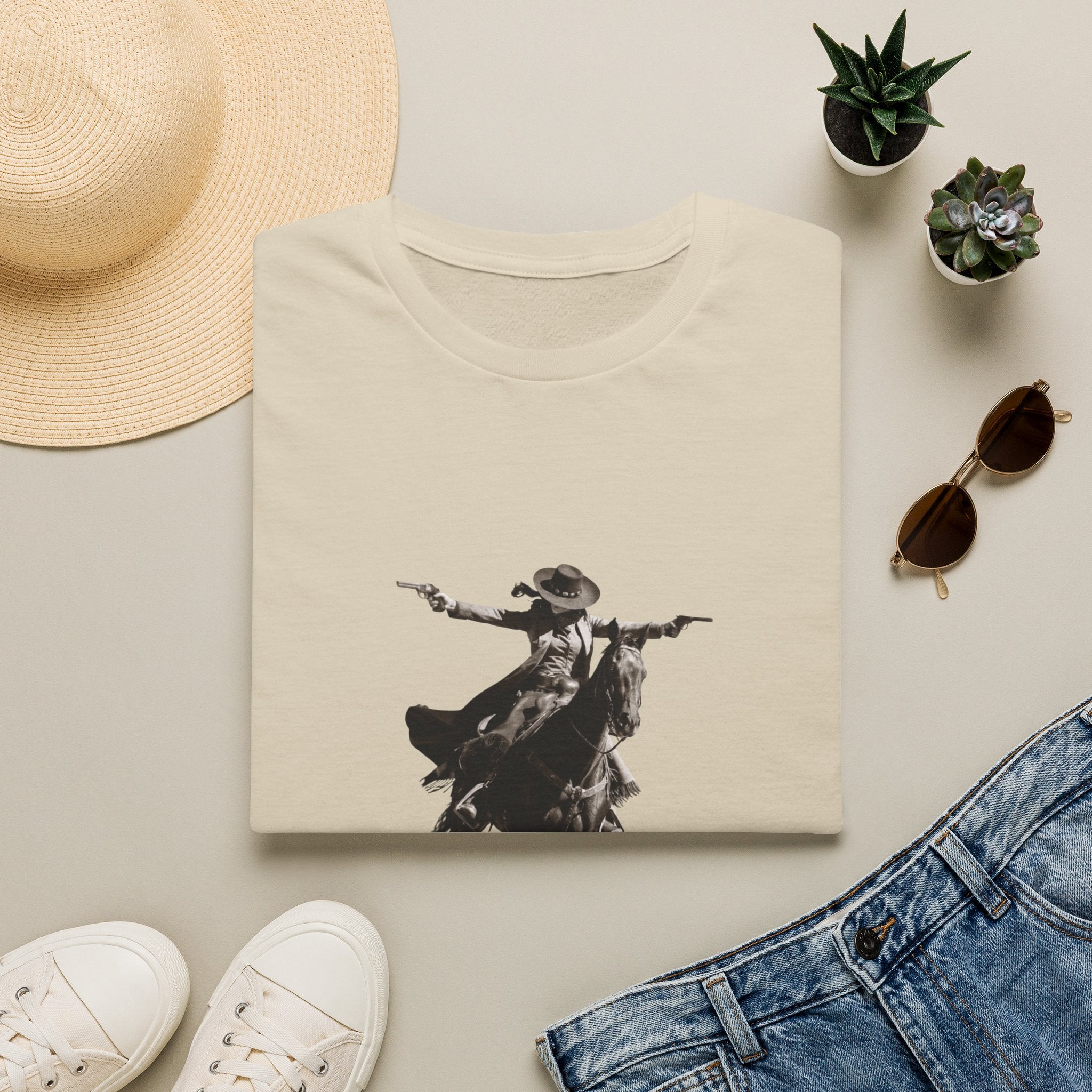 Cowgirl Rider T‑Shirt — Vintage Western Rodeo Print