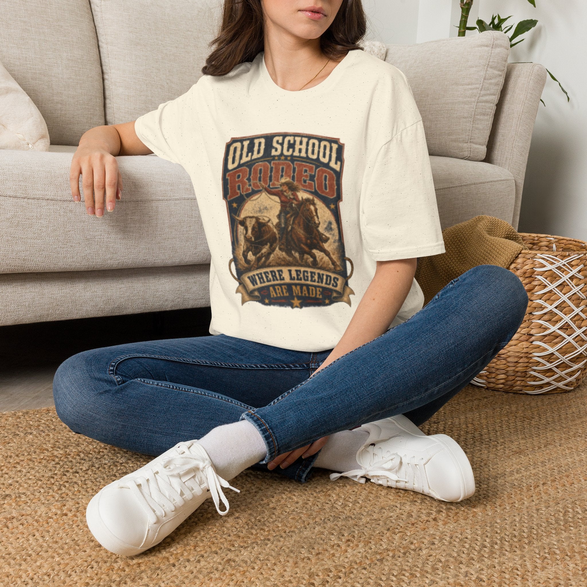 Old School Rodeo T‑Shirt — Vintage Cowboy Bull Riding Graphic