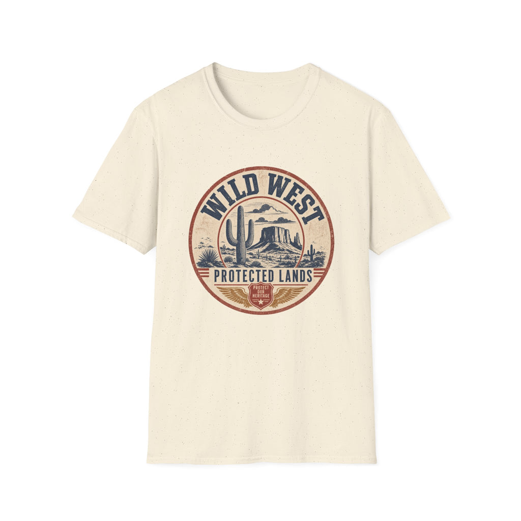 Wild West Vintage T-Shirt — "Wild West Protected Lands" Desert Cactus Graphic
