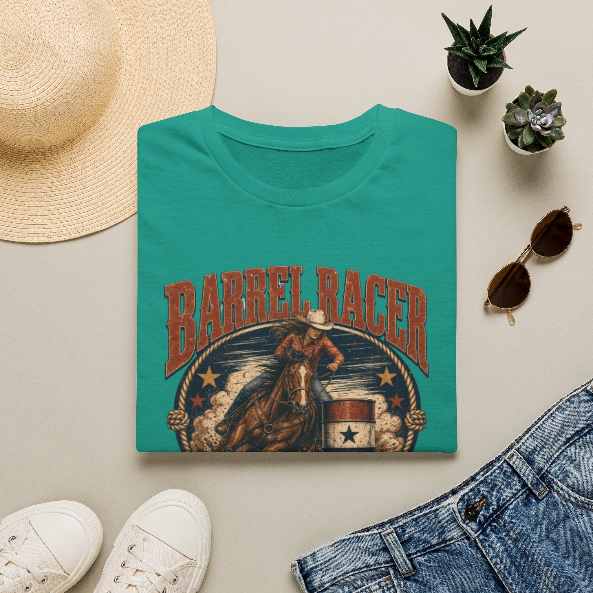 Barrel Racer T-Shirt — Vintage 'Born to Ride' Rodeo Graphic Tee