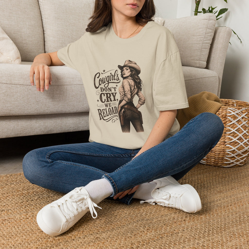 Cowgirls Don’t Cry Graphic Tee — Retro Western Cowgirl Shirt