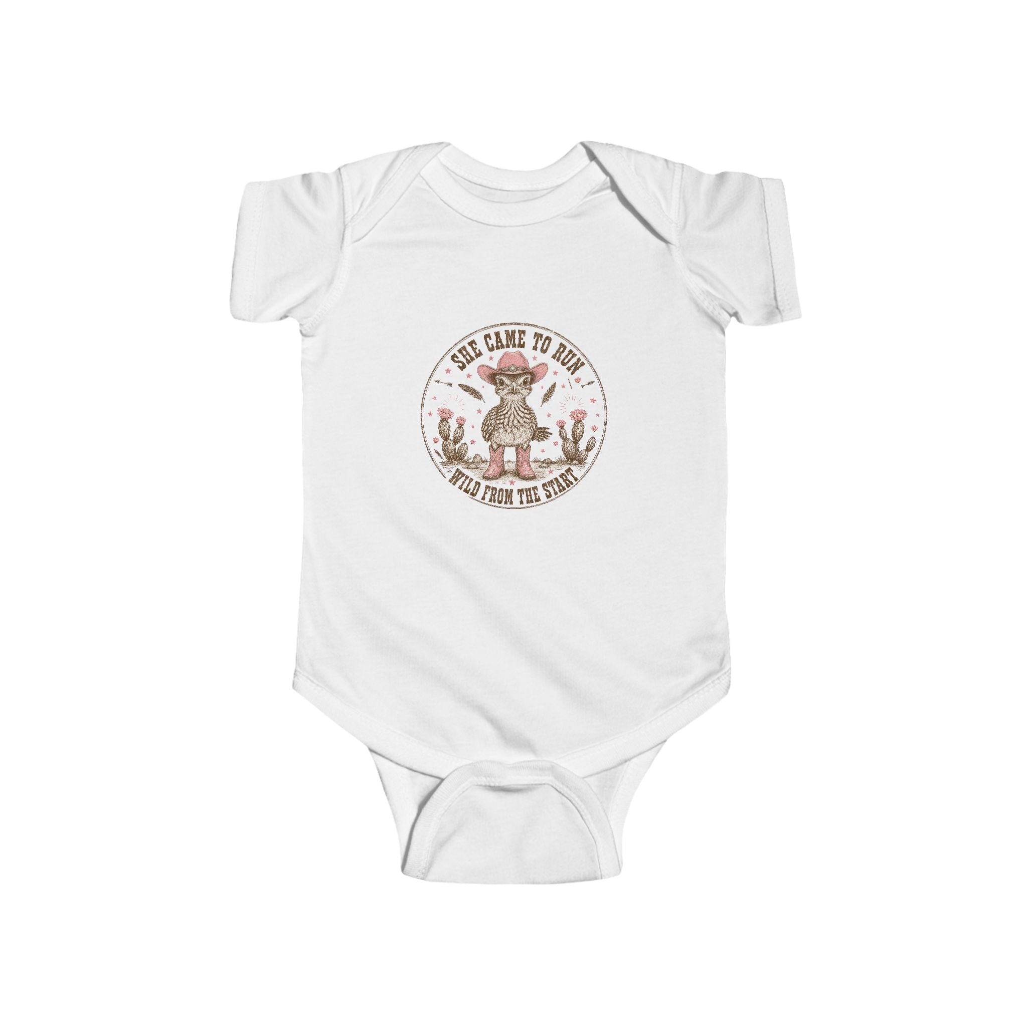 Baby Bodysuit — "She Came To Mom With Daddy's Eyes" Western Floral Infant Onesie
