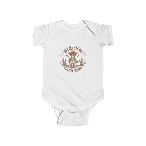 Baby Bodysuit — "She Came To Mom With Daddy's Eyes" Western Floral Infant Onesie