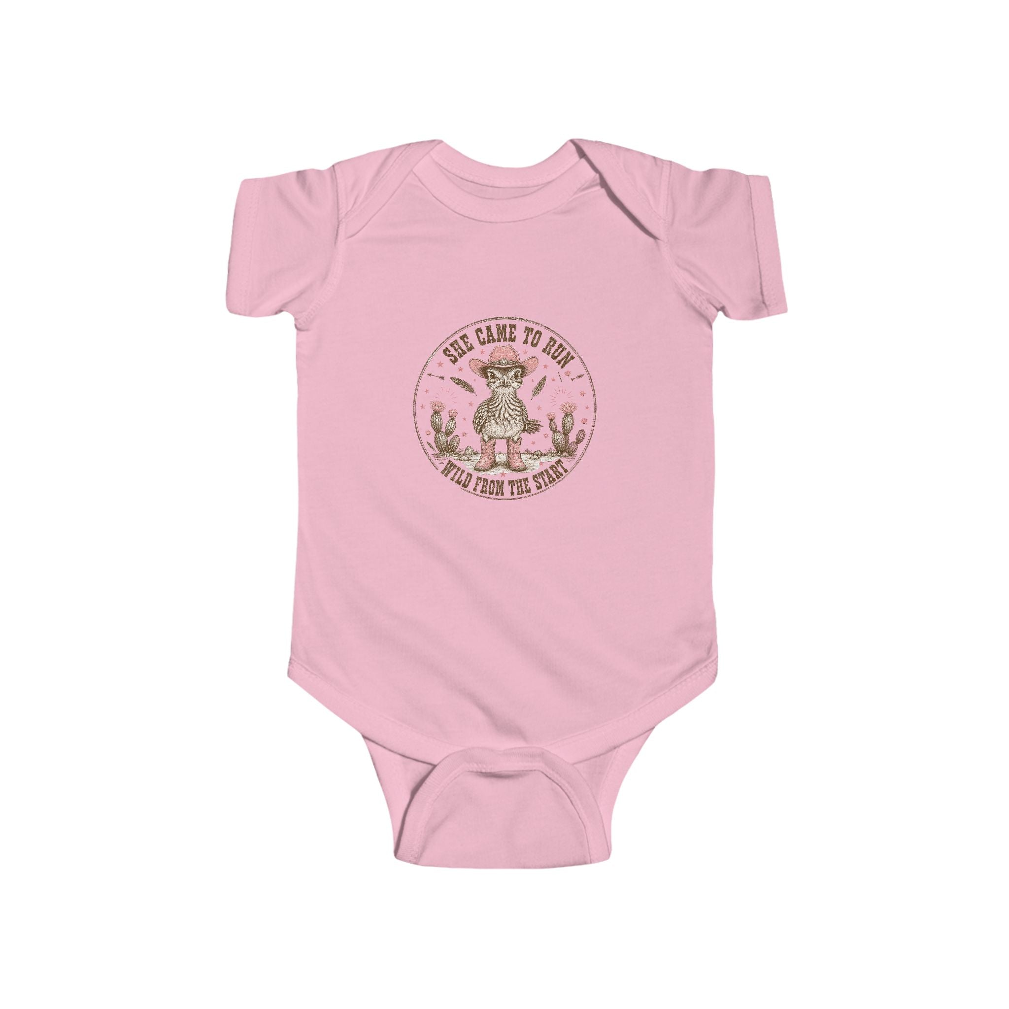 Baby Bodysuit — "She Came To Mom With Daddy's Eyes" Western Floral Infant Onesie