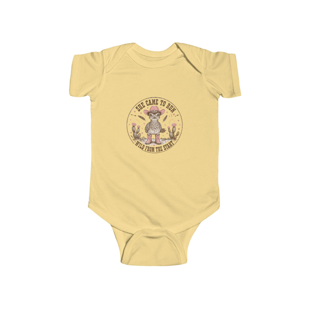 Baby Bodysuit — "She Came To Mom With Daddy's Eyes" Western Floral Infant Onesie