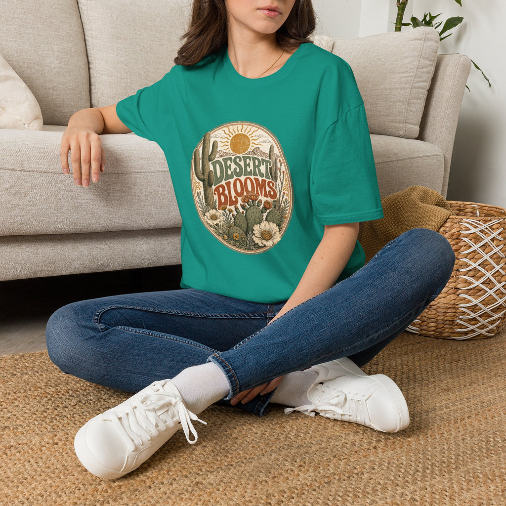 Desert Blooms T-Shirt — Vintage Southwestern Cactus Floral Graphic
