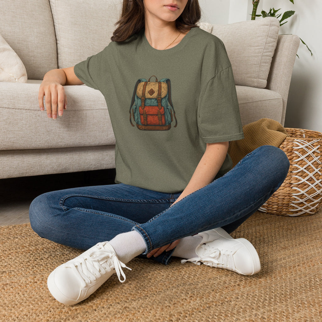 Adventure Backpack T‑Shirt — Vintage Camper Rucksack Graphic Tee